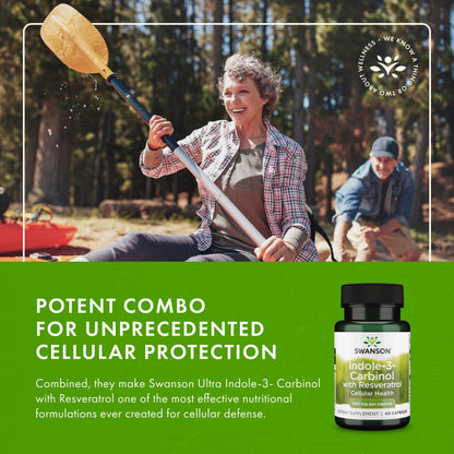 Swanson Indole-3-Carbinol with Resveratrol (I3C) - Cellular Protection & Hormone Balance - 60 Caps