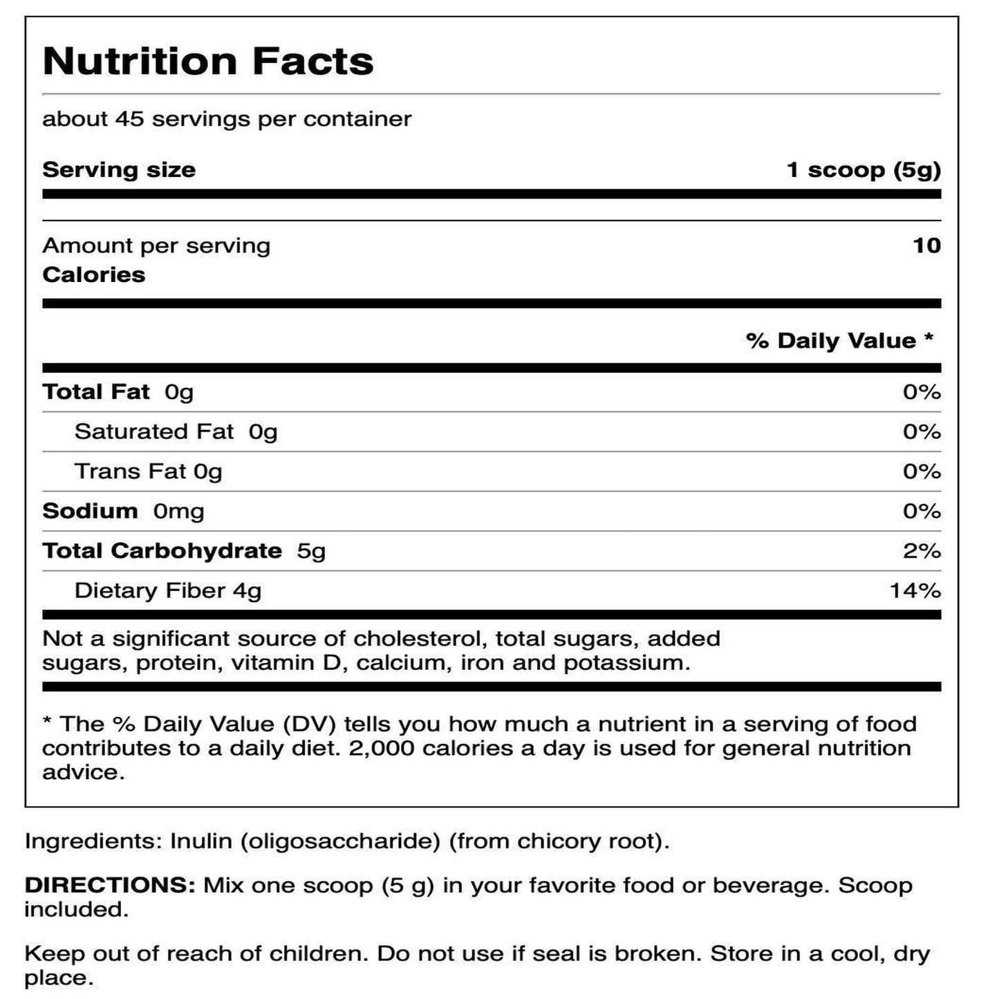 Swanson Inulin Prebiotic Powder – Digestive Health Support (8 oz)