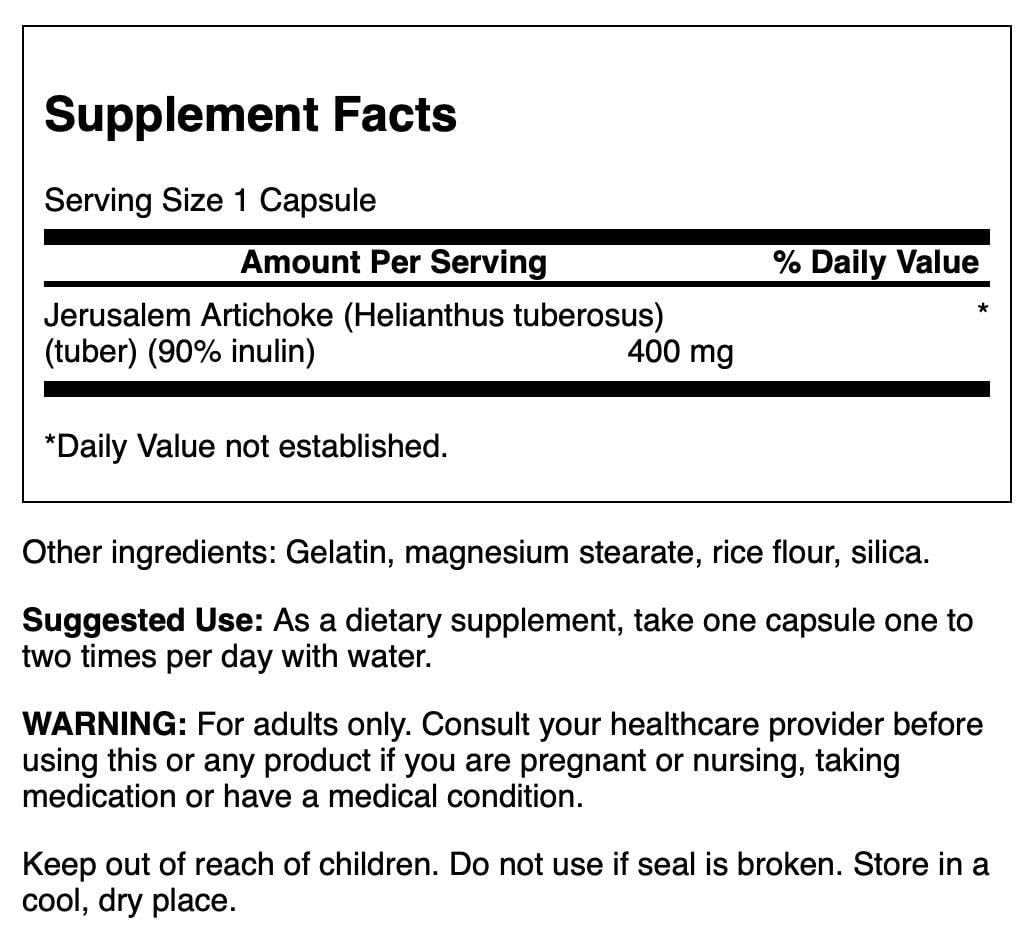 Swanson Full Spectrum Jerusalem Artichoke 400 mg | 60 Capsules