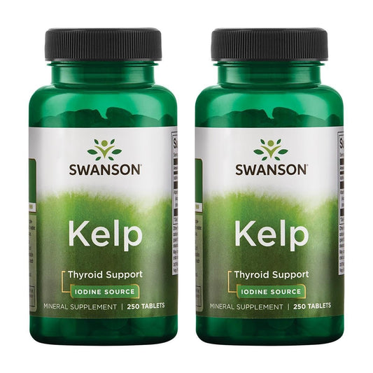 Swanson Kelp - Natural Iodine for Thyroid Health | 2-Pack, 250 Tablets BritishVita | Premium UK Vitamins & Wellness Supplements