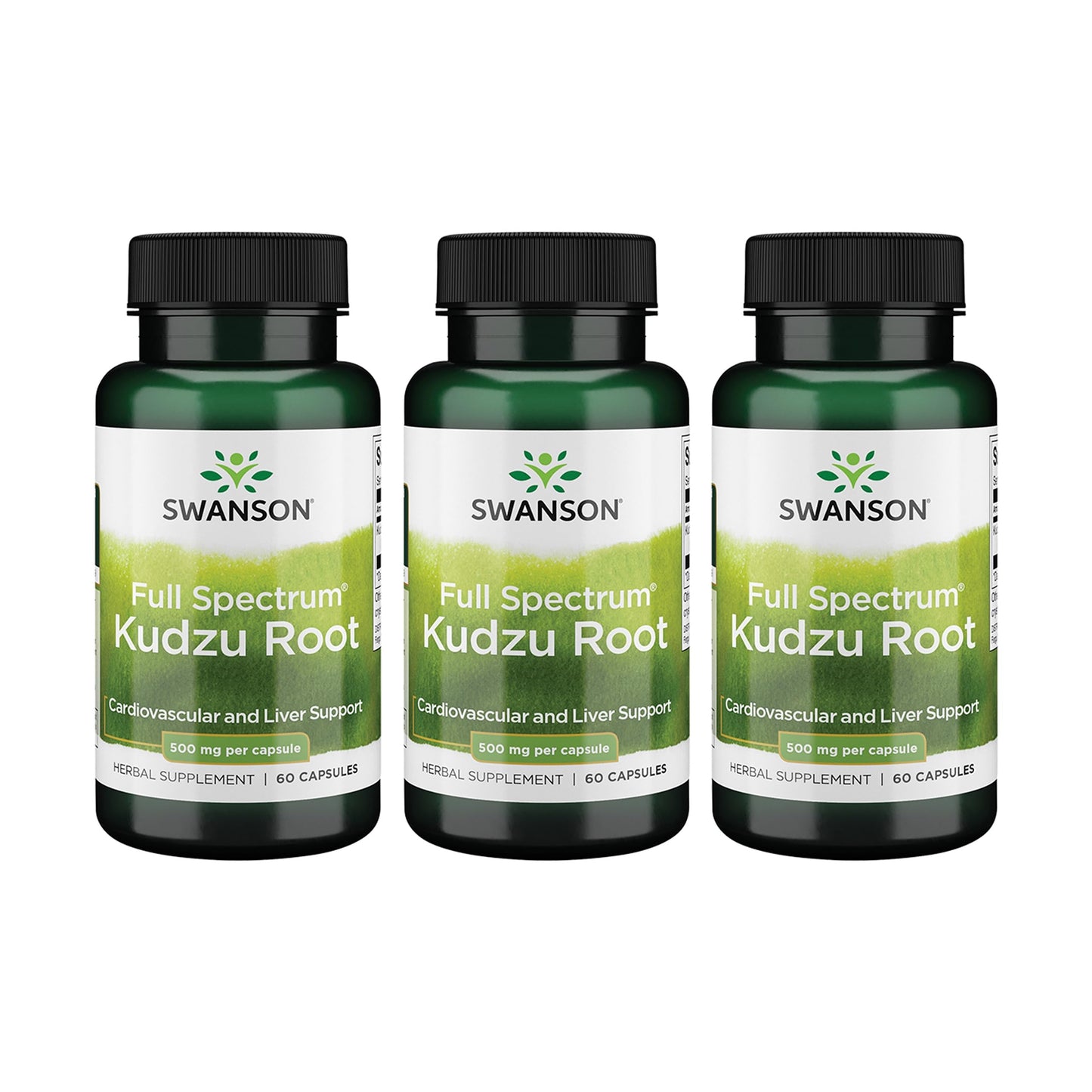 Swanson Full Spectrum Kudzu Root – Heart & Liver Health Support (60 Capsules, 500mg) – 3 Pack
