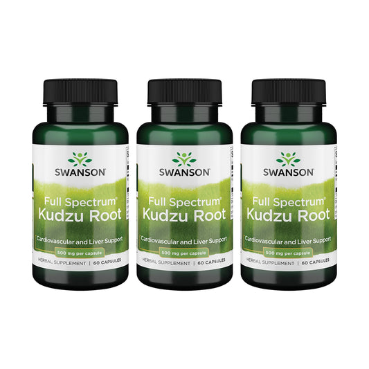 Swanson Full Spectrum Kudzu Root – Heart & Liver Health Support (60 Capsules, 500mg) – 3 Pack BritishVita | Premium UK Vitamins & Wellness Supplements