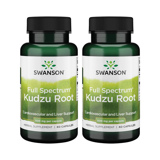Swanson Full Spectrum Kudzu Root – Herbal Supplement for Heart & Liver Health – May Support Blood Pressure & Cholesterol – 60 Capsules 500 mg – 2 Pack BritishVita | Premium UK Vitamins & Wellness Supplements