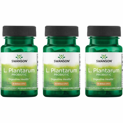 Swanson L. Plantarum Probiotic - Digestive Support for GI Balance & Bowel Regularity (30 Veggie Capsules) 3 Pack