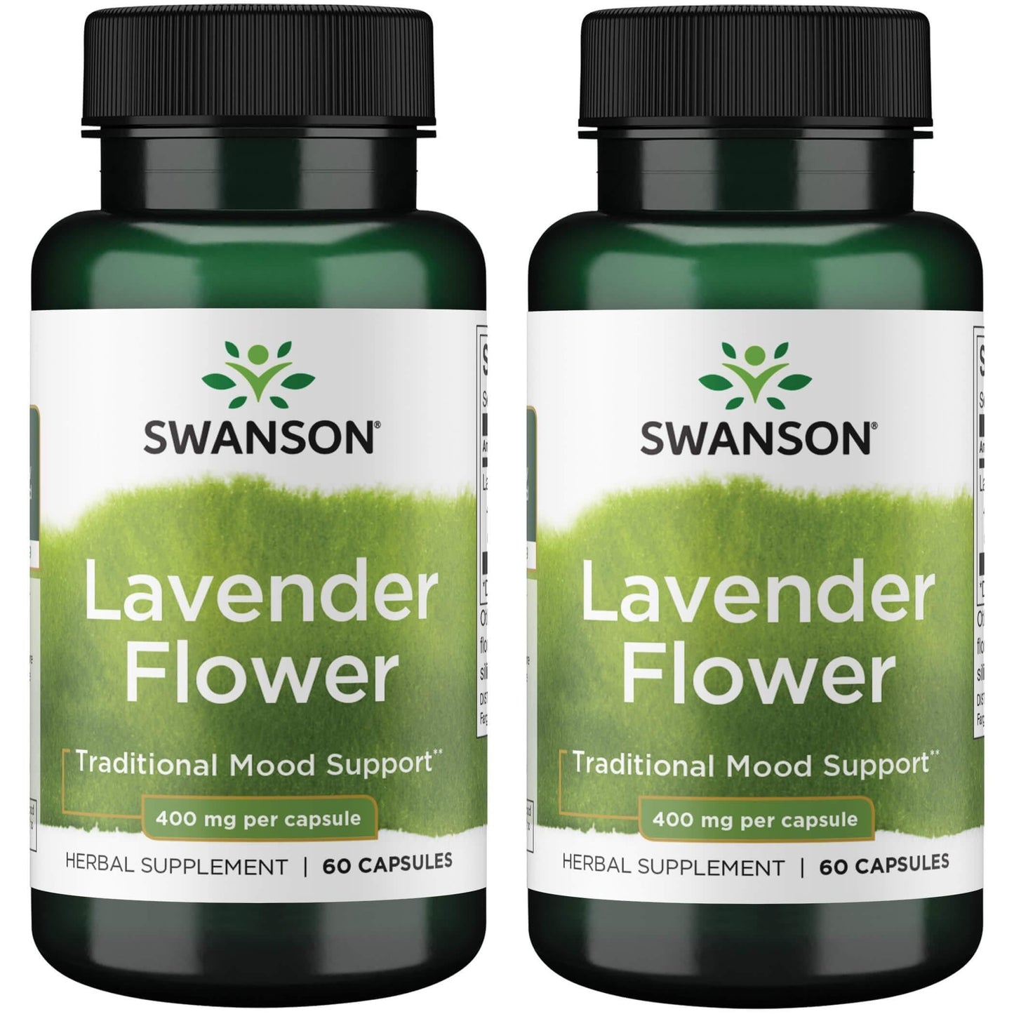 Swanson Lavender Flower – Herbal Mood Support Supplement (60 Capsules, 400 mg) – 2 Pack