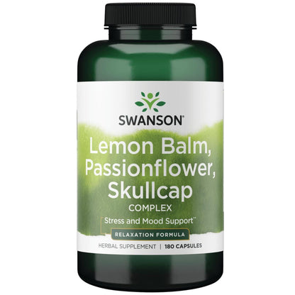 Swanson Lemon Balm Passion Flower Skullcap Complex - 180 Capsules