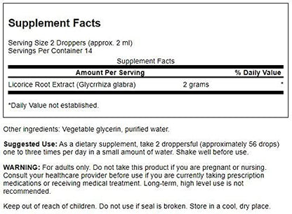Swanson Licorice Root Liquid Extract 1 oz | Herbal Supplement
