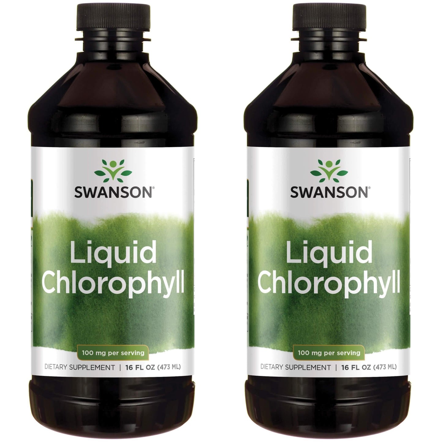 Swanson Liquid Chlorophyll - Water-Soluble Chlorophyll from Alfalfa Leaf - Immune Support & Natural Energy - 16 oz Bottle (2 Pack)
