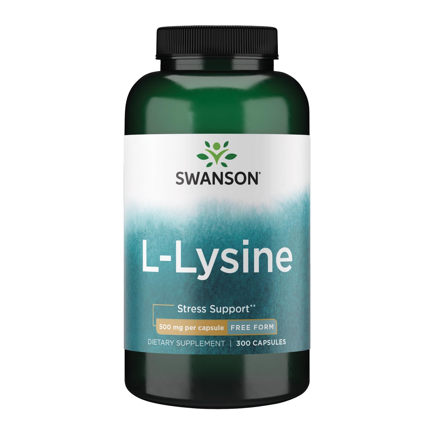 Swanson Free Form L-Lysine 500 mg – 300 Capsules | Stress Support & Nervous System Health