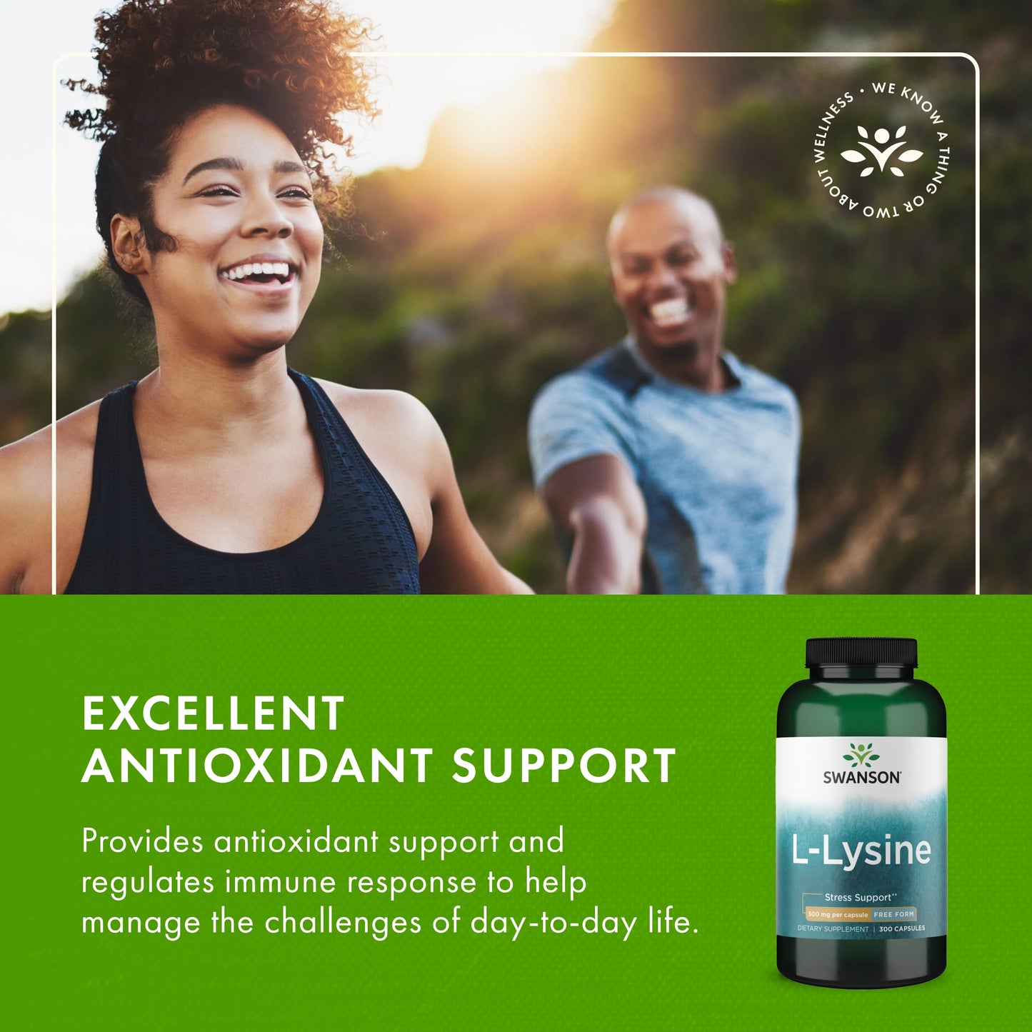 Swanson Free Form L-Lysine 500 mg – 300 Capsules | Stress Support & Nervous System Health