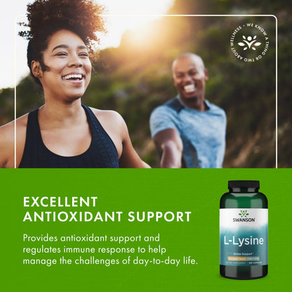 Swanson Free Form L-Lysine 500 mg – 300 Capsules | Stress Support & Nervous System Health