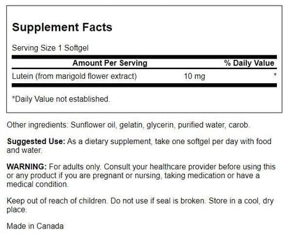 Swanson Lutein 10 Milligrams 60 Sgels | Vision Support