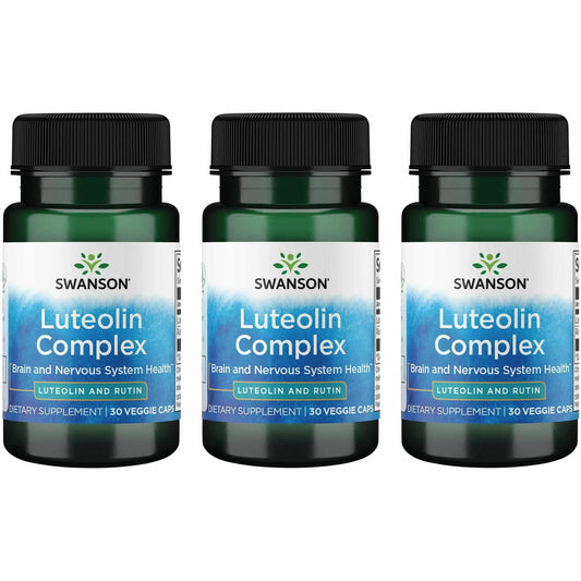 Swanson Luteolin Complex with Rutin – Brain Support Supplement (30 Veggie Capsules) 3 Pack BritishVita | Premium UK Vitamins & Wellness Supplements