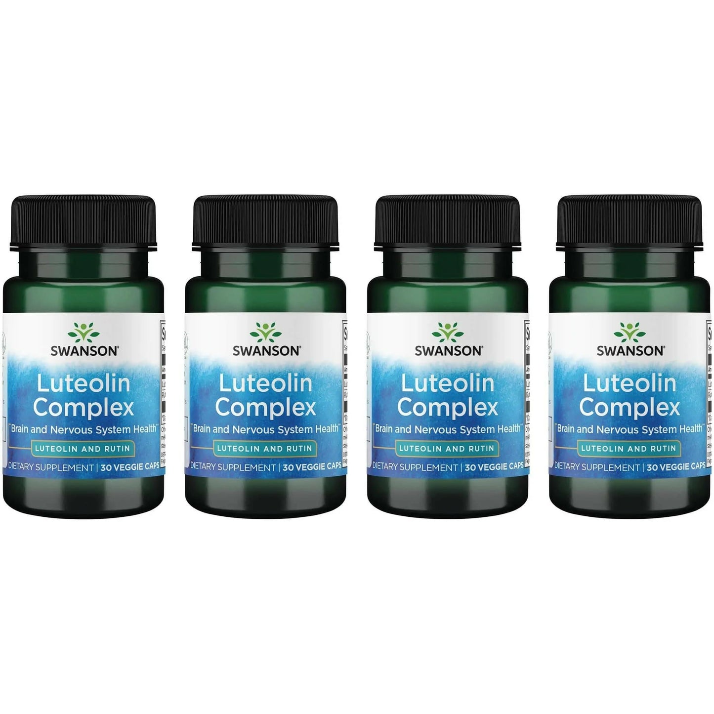 Swanson Luteolin Complex w/Rutin – Brain Support Supplement for Memory, Mood & Cognitive Health | 30 Veggie Capsules (4 Pack)