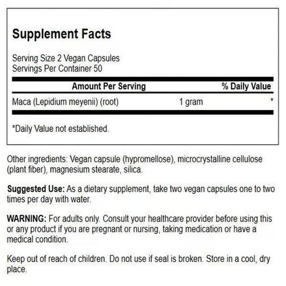 Swanson Maca 500 mg | 100 Capsules – Vitality & Hormone Balance