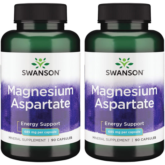 Swanson Magnesium Aspartate 685 mg 90 Caps (2 Pack) – Magnesium Supplement BritishVita | Premium UK Vitamins & Wellness Supplements