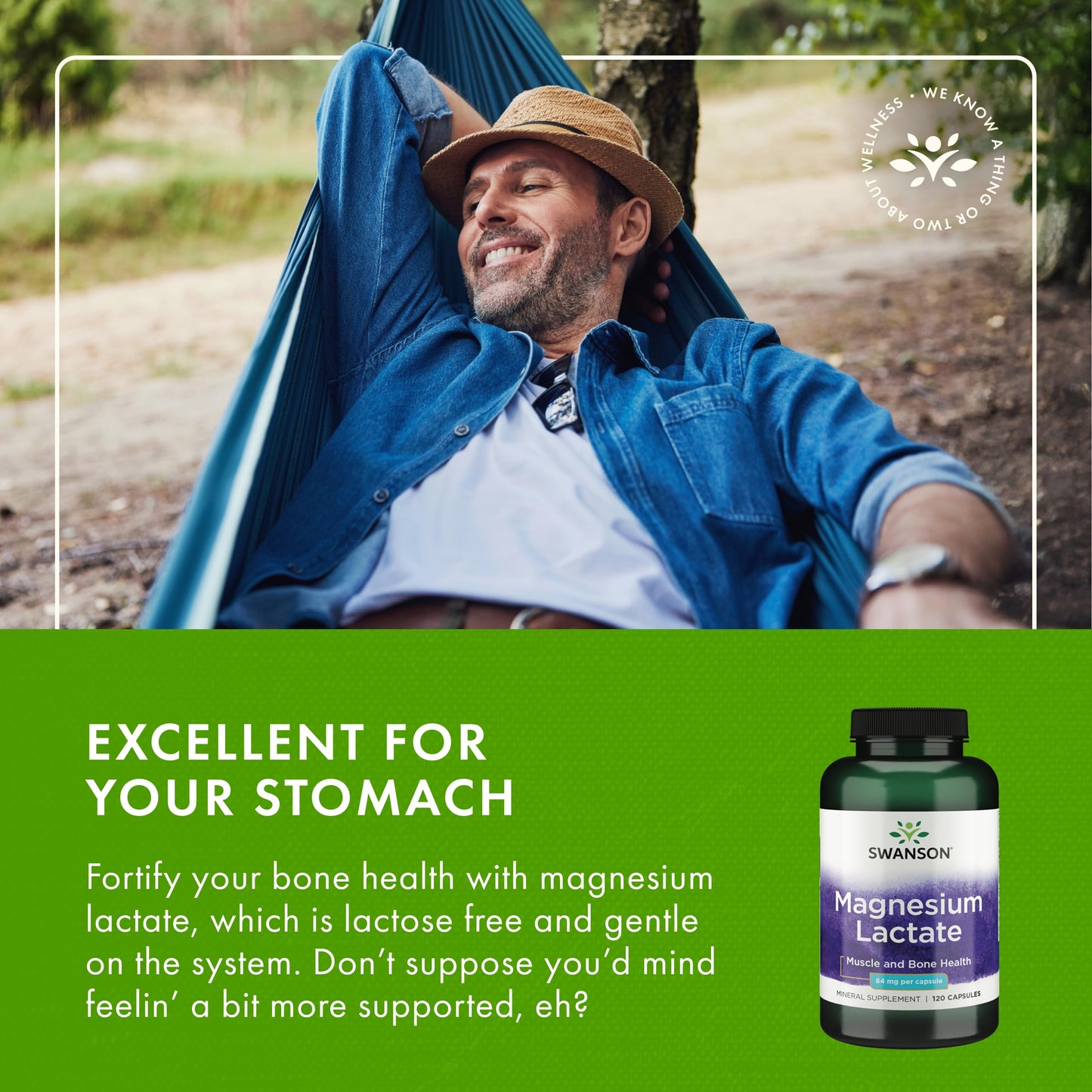 Swanson Magnesium Lactate (84 mg) - Lactose-Free Mineral Supplement, 120 Capsules