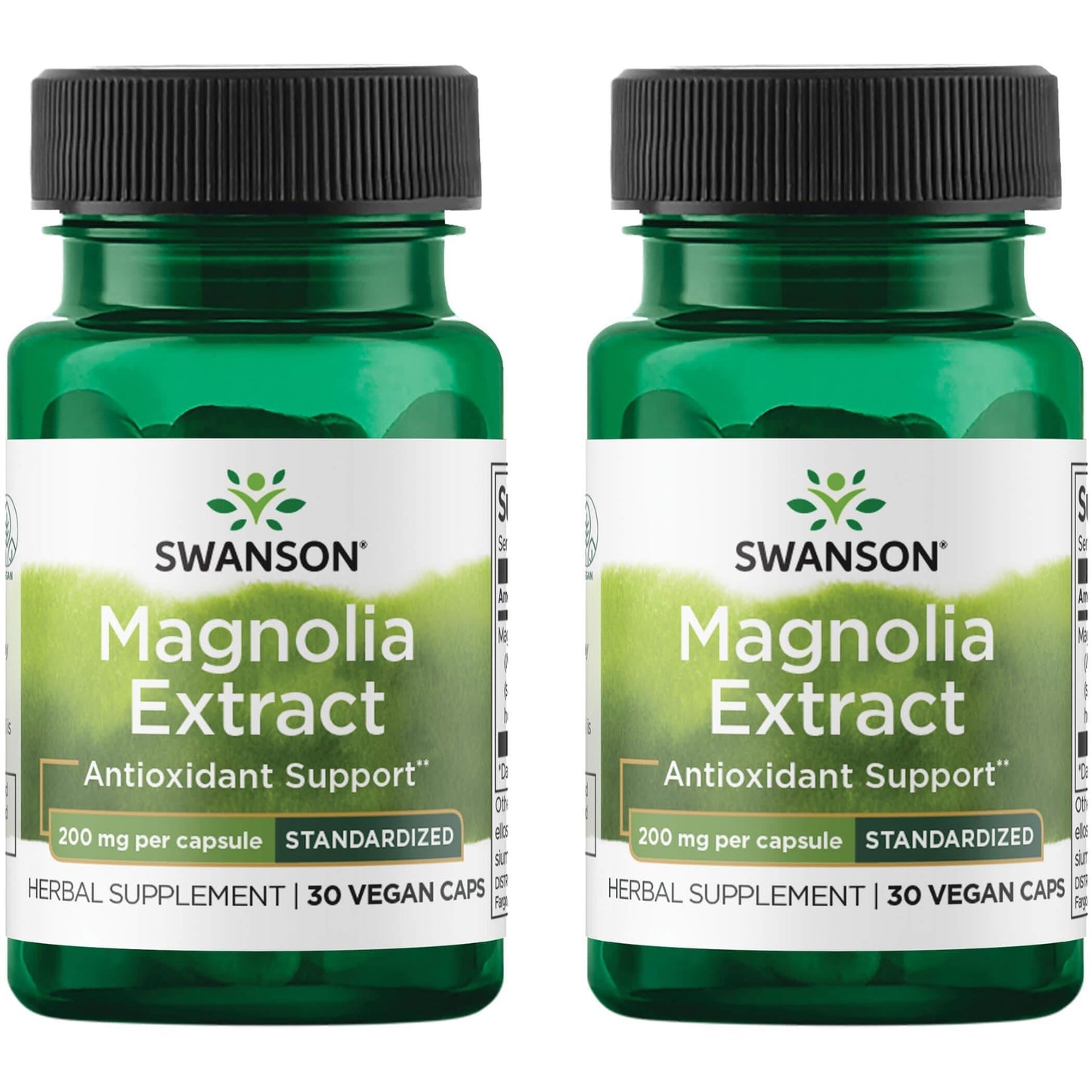 Swanson Magnolia Bark Herbal Supplement – Digestive & Nervous System Support (30 Veggie Capsules, 200mg) 2 Pack