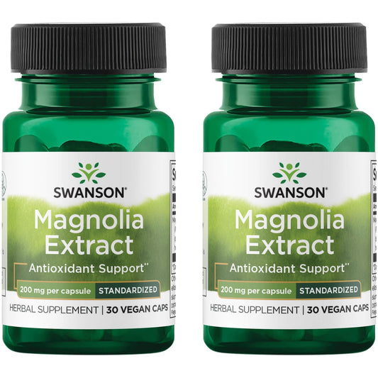 Swanson Magnolia Bark Herbal Supplement – Digestive & Nervous System Support (30 Veggie Capsules, 200mg) 2 Pack BritishVita | Premium UK Vitamins & Wellness Supplements