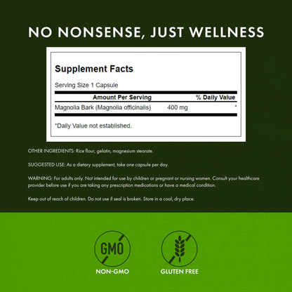 Swanson Magnolia Bark: Nervous System & Digestive Support (60 Caps)