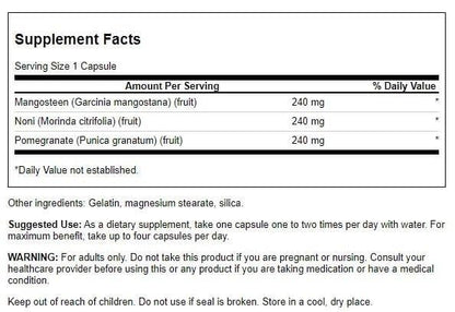 Swanson Mangosteen/Pomegranate/Noni Complex – Antioxidant & Gastrointestinal Support, 240 mg, 90 Capsules
