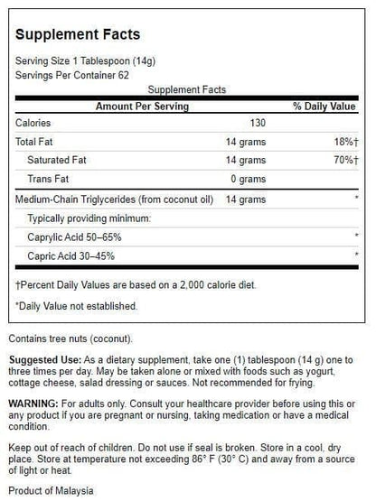 Swanson 100% Pure MCT Oil 32 fl oz (946 ml) Liquid
