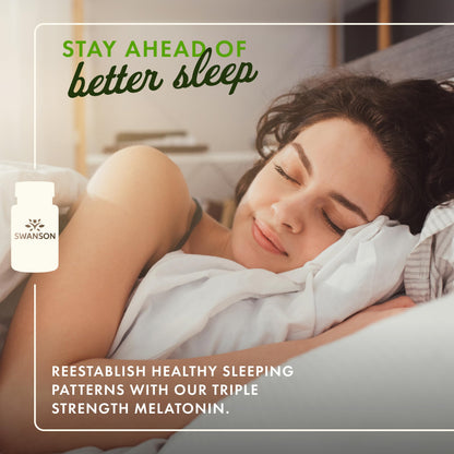 Swanson Triple Strength Melatonin 10mg - Sleep Support (Pack of 2, 60 Capsules)