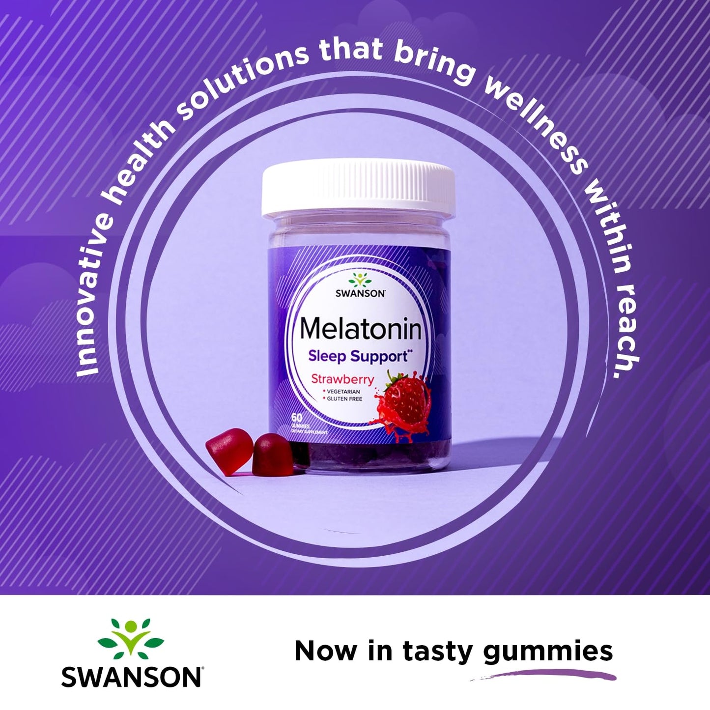 Swanson Melatonin Gummies Strawberry 2.5 mg – 60 Gummies (3 Pack) | Sleep Support