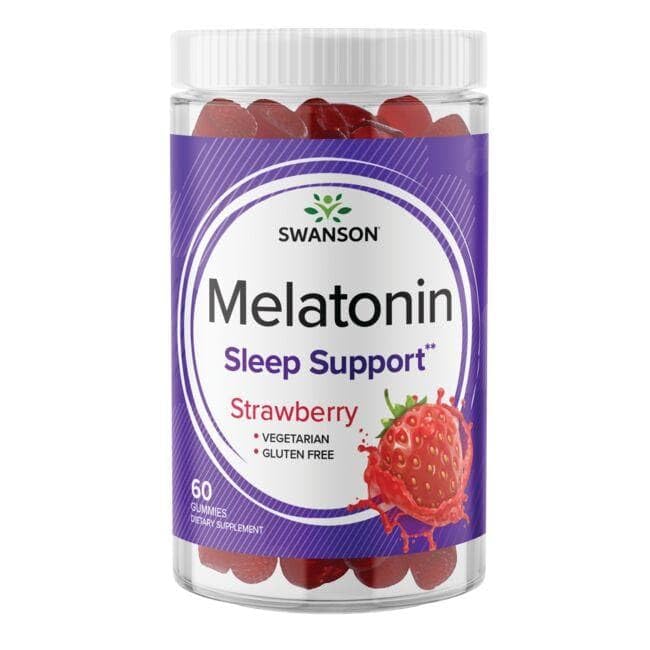 Swanson Melatonin Gummies Strawberry 2.5 mg – 60 Gummies (3 Pack) | Sleep Support