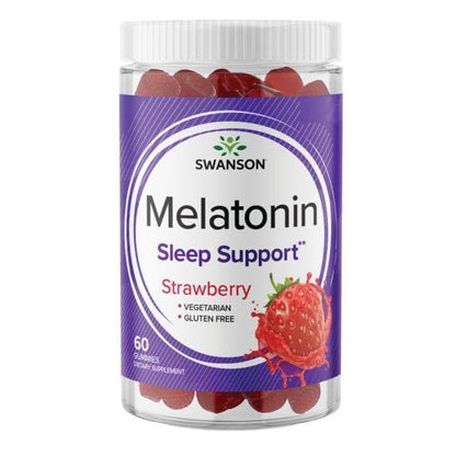 Swanson Melatonin Gummies Strawberry 2.5 mg – 60 Gummies (3 Pack) | Sleep Support