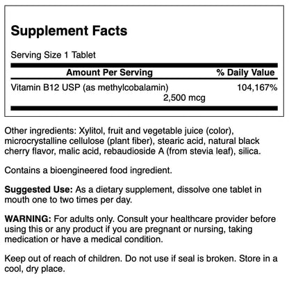 Swanson Methylcobalamin B-12 2.5 mg High Absorption - 60 Tabs