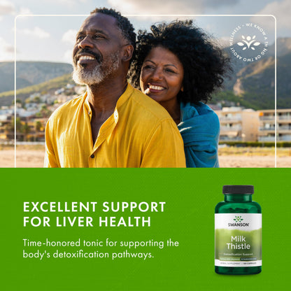 Swanson Milk Thistle (Standardized) - 120 Capsules | Liver Support, 2 Pack