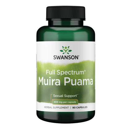 Swanson Muira Puama Root Supplement 400 mg – Virility & Libido Support, 90 Capsules