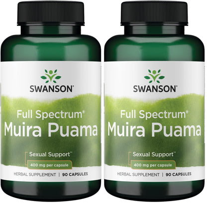 Swanson Muira Puama Root 400 mg, 90 Caps (Pack of 2) – Sexual Vitality