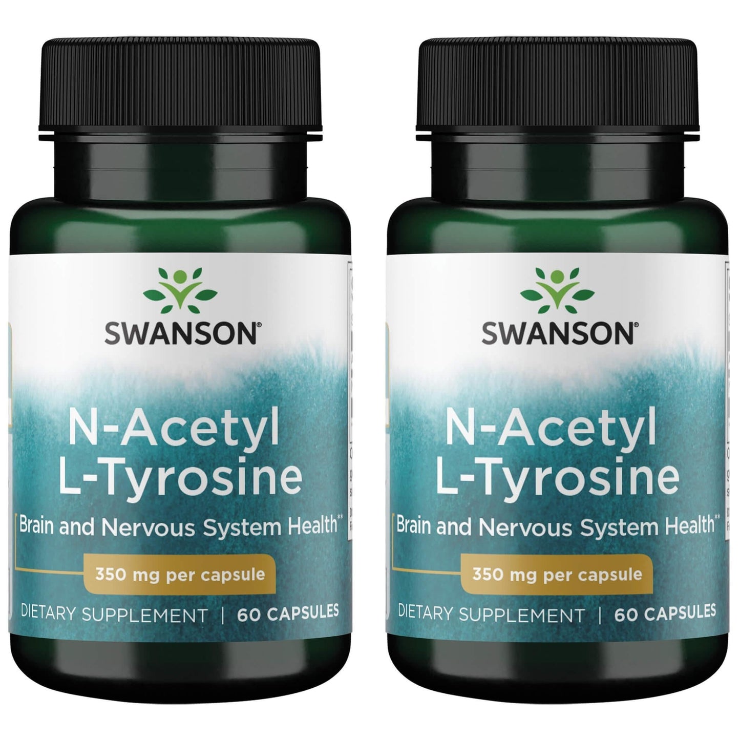 Swanson N-Acetyl L-Tyrosine – Brain Health & Mood Support | 60 Capsules, 350 mg (2 Pack)