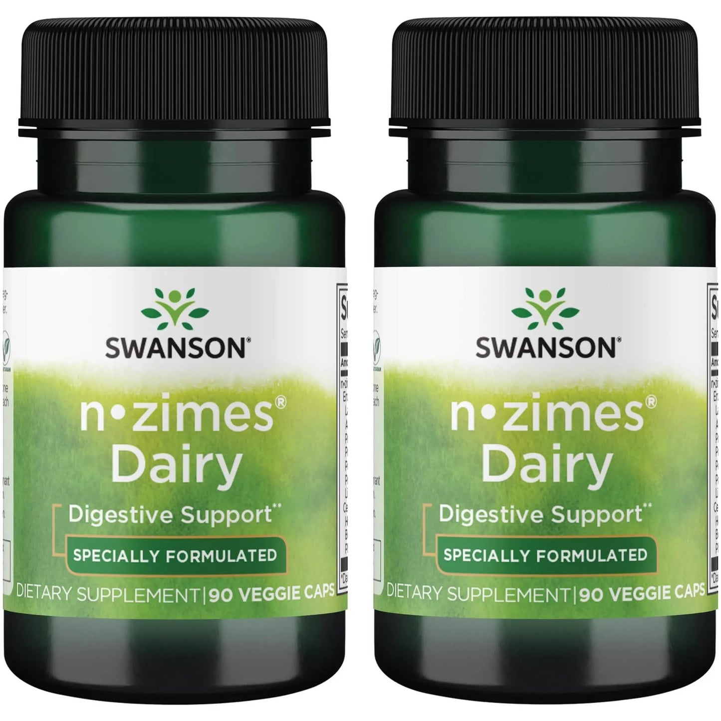 Swanson n-zimes Dairy Enzyme 90 Veg Capsules (2 Pack) - Digestive Support
