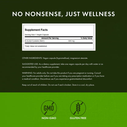 Swanson NAC N-Acetyl Cysteine 600 mg | 2 Pack – 100 Capsules