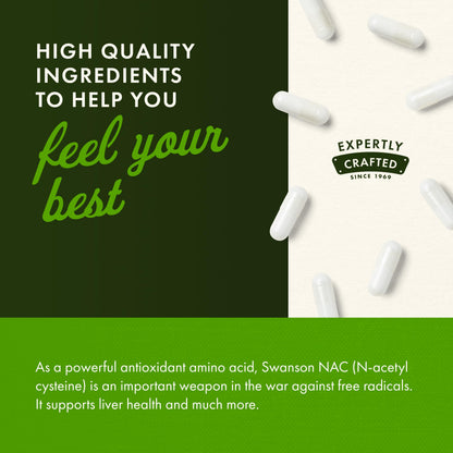Swanson NAC N-Acetyl Cysteine 600 mg | 2 Pack – 100 Capsules