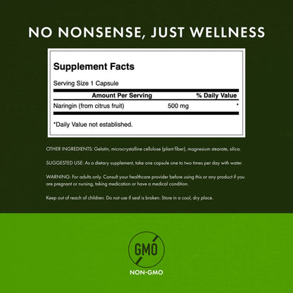 Swanson Naringin 500 mg | 60 Capsules (4 Pack) – Grapefruit Bioflavonoid BritishVita | Premium UK Vitamins & Wellness Supplements