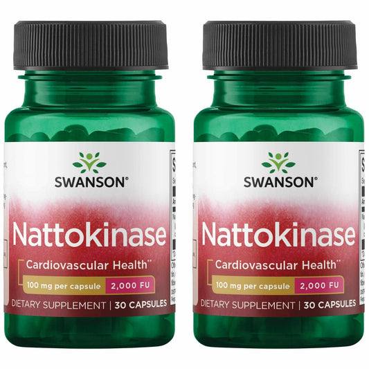 Swanson Nattokinase 2000 FU (100 mg) – 30 Capsules Enzyme, 2 Pack BritishVita | Premium UK Vitamins & Wellness Supplements