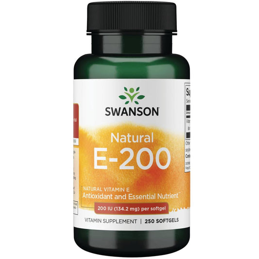 Swanson Natural Vitamin E 200 IU | Heart Health & Tissue Protection | 250 Softgels BritishVita | Premium UK Vitamins & Wellness Supplements
