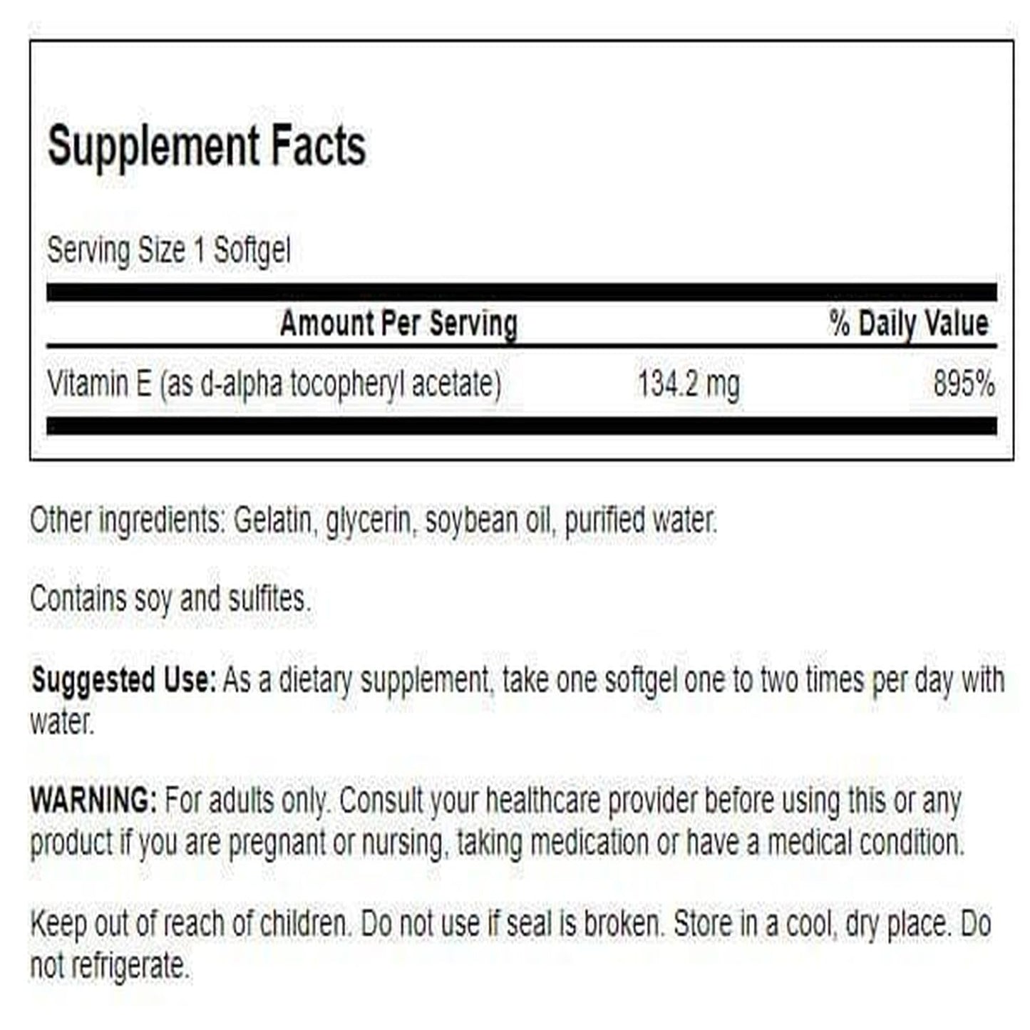 Swanson Natural Vitamin E 200 IU | Heart Health & Tissue Protection | 250 Softgels