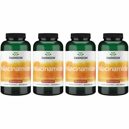 Swanson Niacinamide Vitamin B3 Supplement – 4 Pack, 250 mg Capsules (250 Count) BritishVita | Premium UK Vitamins & Wellness Supplements