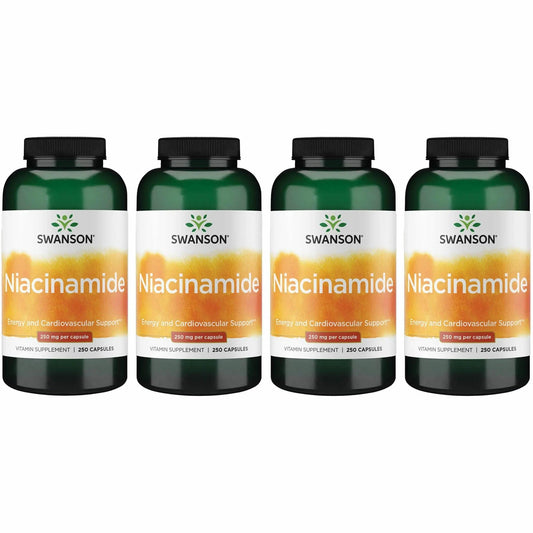 Swanson Niacinamide Vitamin B3 Supplement – 4 Pack, 250 mg Capsules (250 Count) BritishVita | Premium UK Vitamins & Wellness Supplements