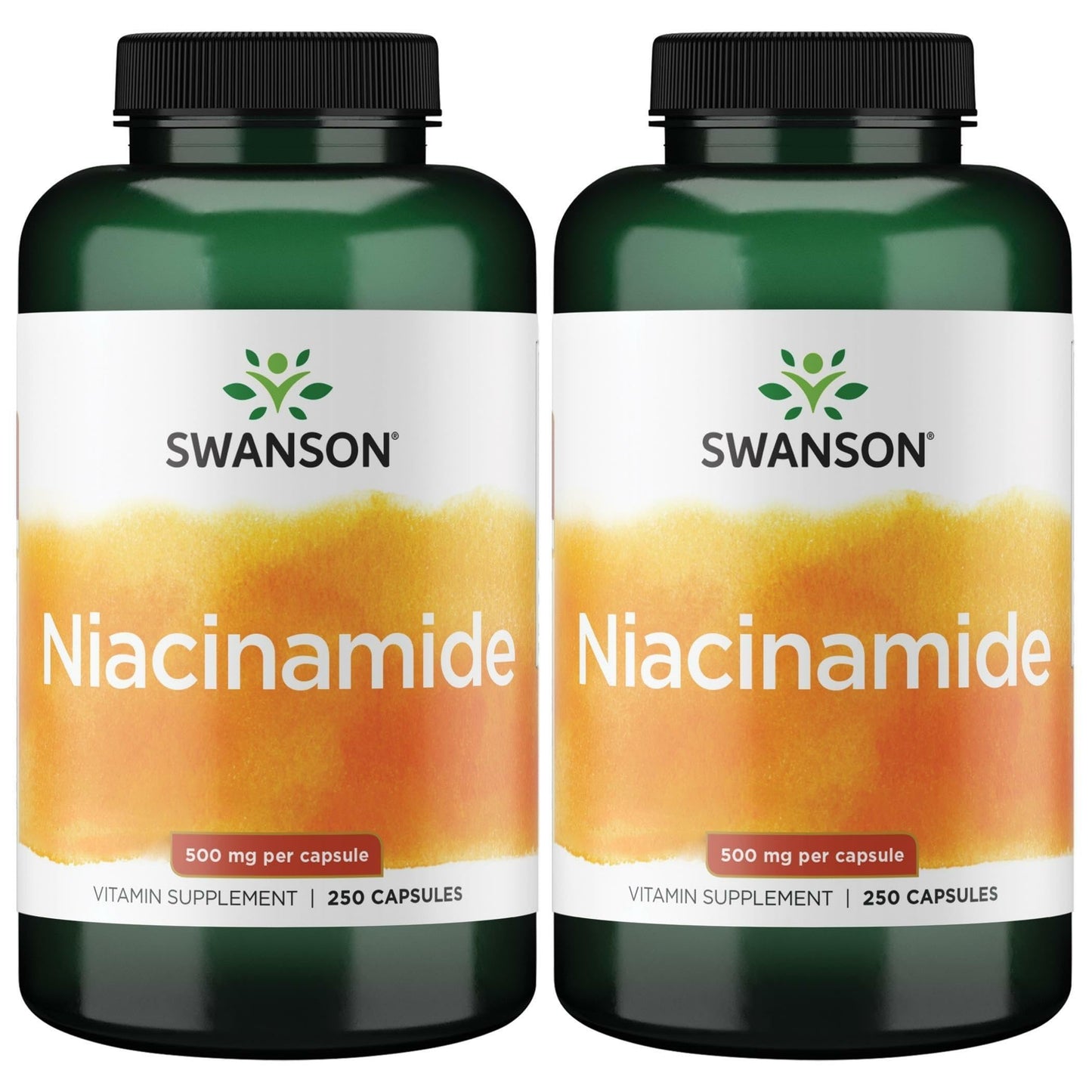 Swanson Niacinamide 500 mg 250 Caps (2 Pack) – Non-Flush Niacinamide Supplement