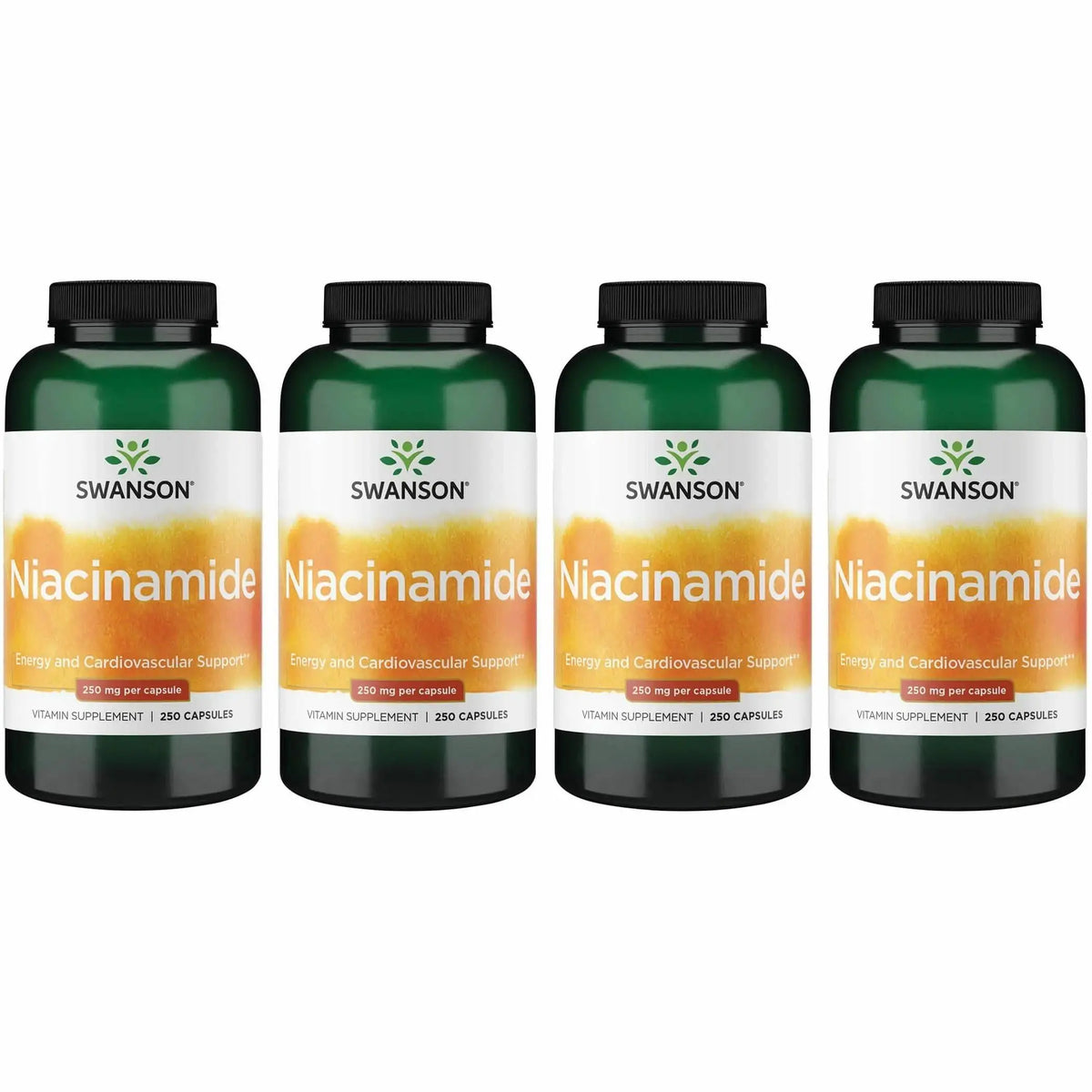 Swanson Niacinamide Vitamin B3 Supplement – 4 Pack, 250 mg Capsules (250 Count) BritishVita | Premium UK Vitamins & Wellness Supplements