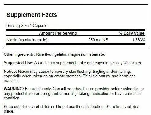 Swanson Niacinamide Vitamin B3 Supplement – 4 Pack, 250 mg Capsules (250 Count) BritishVita | Premium UK Vitamins & Wellness Supplements
