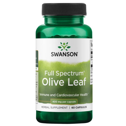 Swanson Full Spectrum Olive Leaf 400 mg | 60 Capsules BritishVita | Premium UK Vitamins & Wellness Supplements