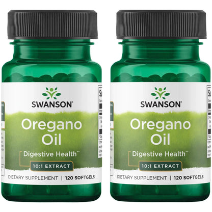 Swanson Oregano Oil 10:1 Extract | Digestive & Respiratory Support | 120 Softgels (2 Pack)