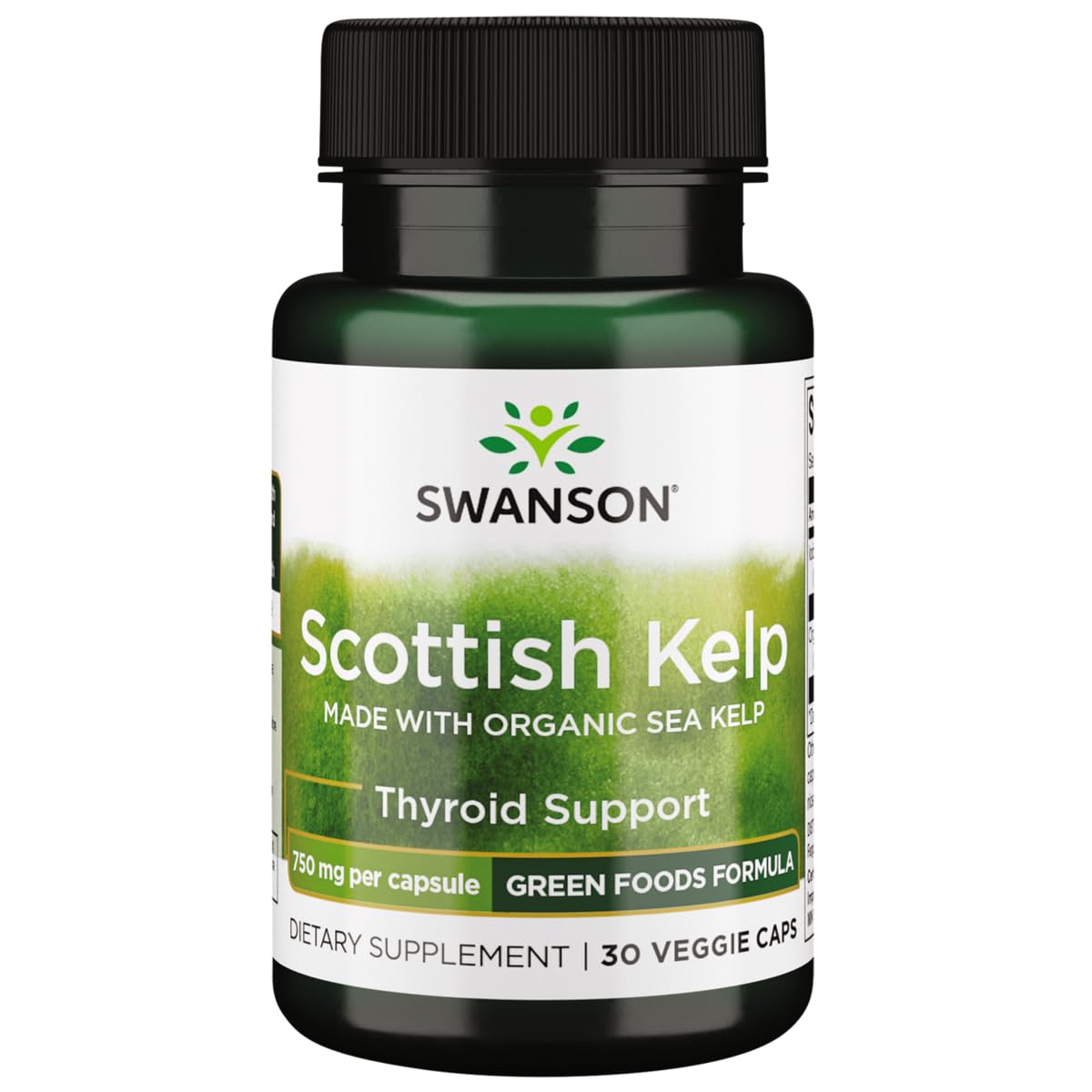 Swanson Made with Organic Scottish Kelp 750 mg - 30 Veg Capsules